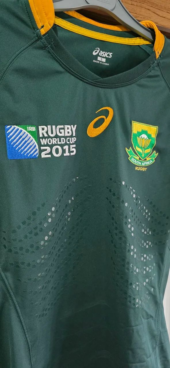 Camisa springboks  África do Sul P slim asics rugby - Foto 2