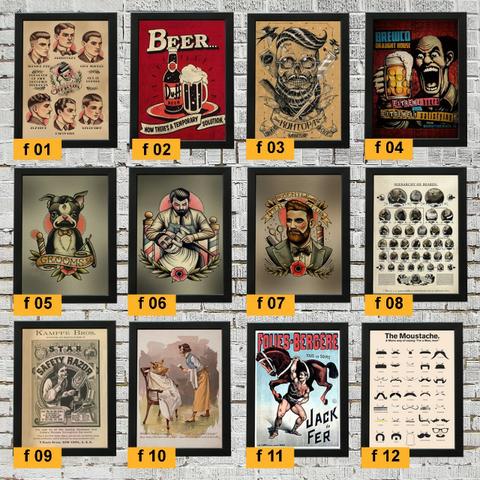 Decorativos Quadros Tema Barbearia - Kit Com 5 Quadros - Foto 2