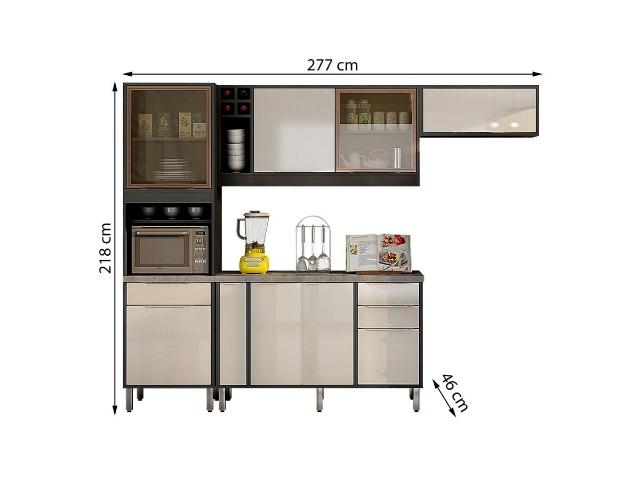 Cozinha Completa 4 Peças Ágata Grafite/Off White Faça seu pedido e pague na entrega - Foto 3