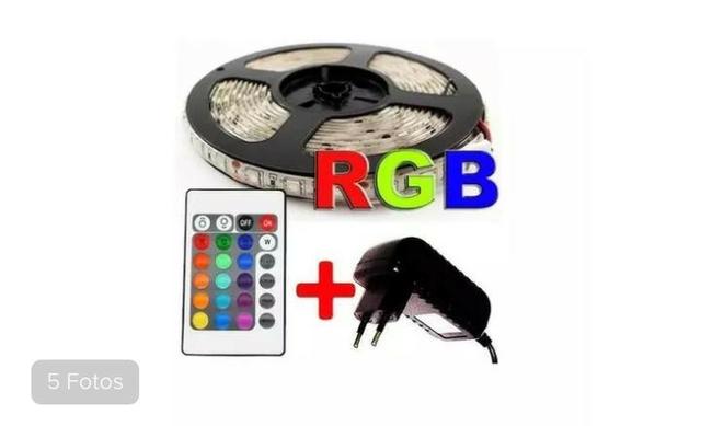 Fita led RGB rolo 5M com controle - decoração natal - Foto 3