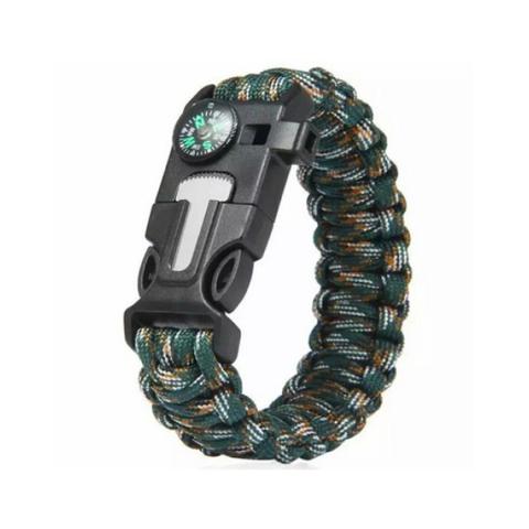 Pulseira Tática para Sobrevivência Com Paracord 3M, Pederneira, Bússola e Apito - Foto 5