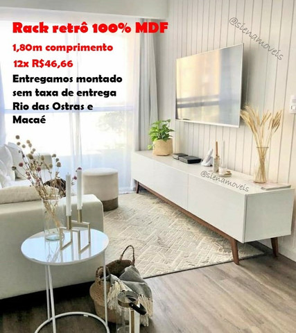 Rack branco com pés retrô