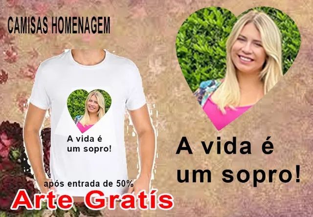 camisas homenagem finados e eventos - Foto 3