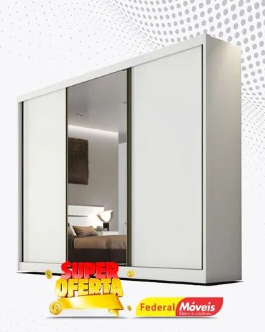 Guarda Roupa Casal 100% MDF 3 Portas 6 Gavetas Espelho Direto da Fabrica Fazemos Entrega