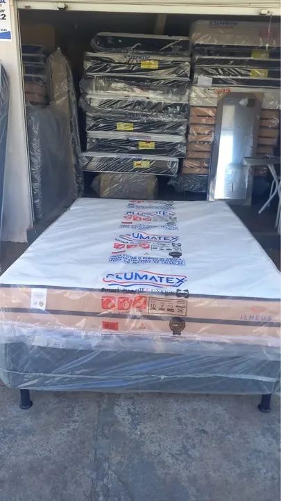 Cama box Casal Colchão plumatex