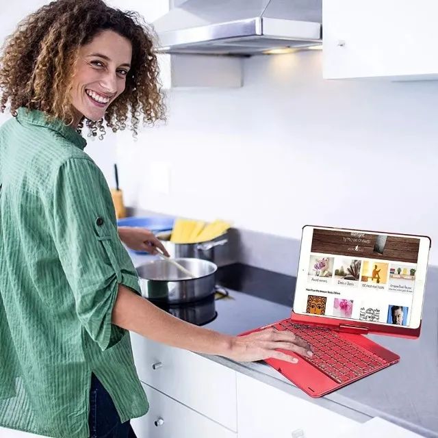 Capa Teclado Iluminado Alumínio P/ iPad Pro 9.7'' Ipad 6 Ipad Air 2 9.7'' - Foto 3