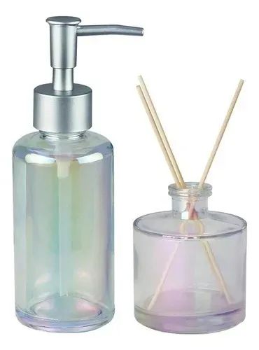 Kit Lavabo Porta Sabonete Líquido Difusor 3 Palitos Branco - Foto 3