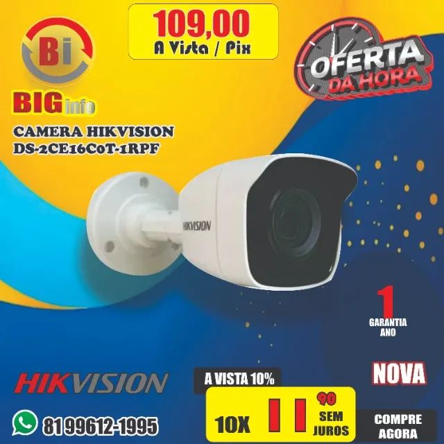 Camera Hikvision  Bullet 2.8mm Ir20m 10x S/Juros - Foto 4