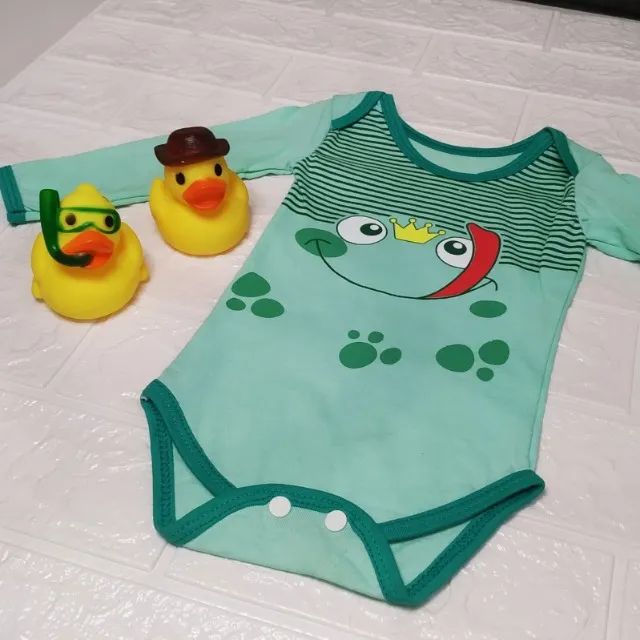 Body Baby Manga Longa Personagem Sapinho