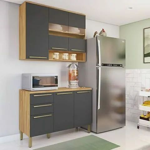 Cozinha Napoli Prime 2 Modulos, 100% MDF - Rio Doce - Foto 2