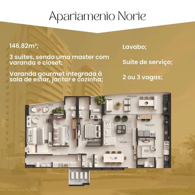 Edifício Entre Rios - Apartamentos com 3 Suítes -125m² no Renascença - 2 vagas - Foto 4