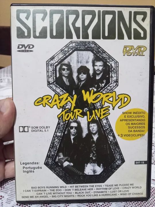 Dvd da Banda Scorpions Crazy World Tour Live 