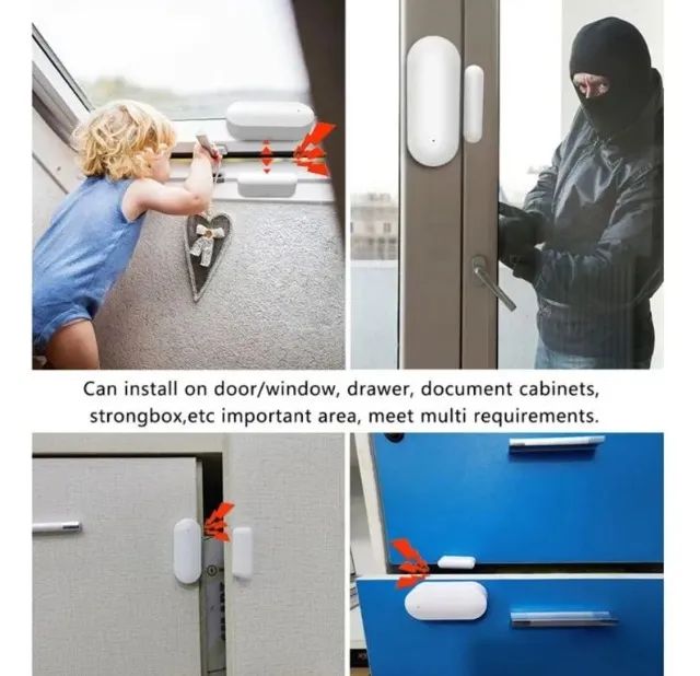 Sensor Portas e Janelas Zigbee-detectores abertos e fechado Sonoff EweLink Alexa COD-AM581 - Foto 5