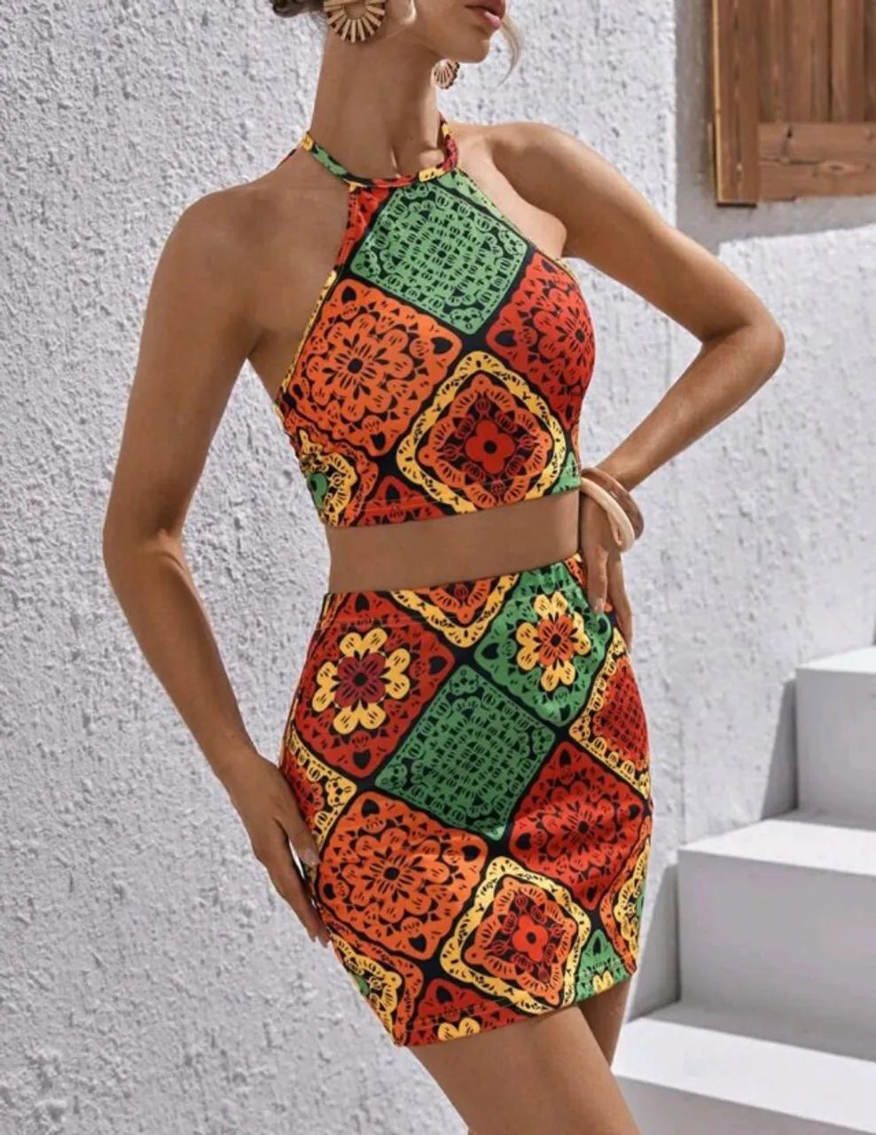 Conjunto de Blusa e Saia Boho NOVO - Foto 3