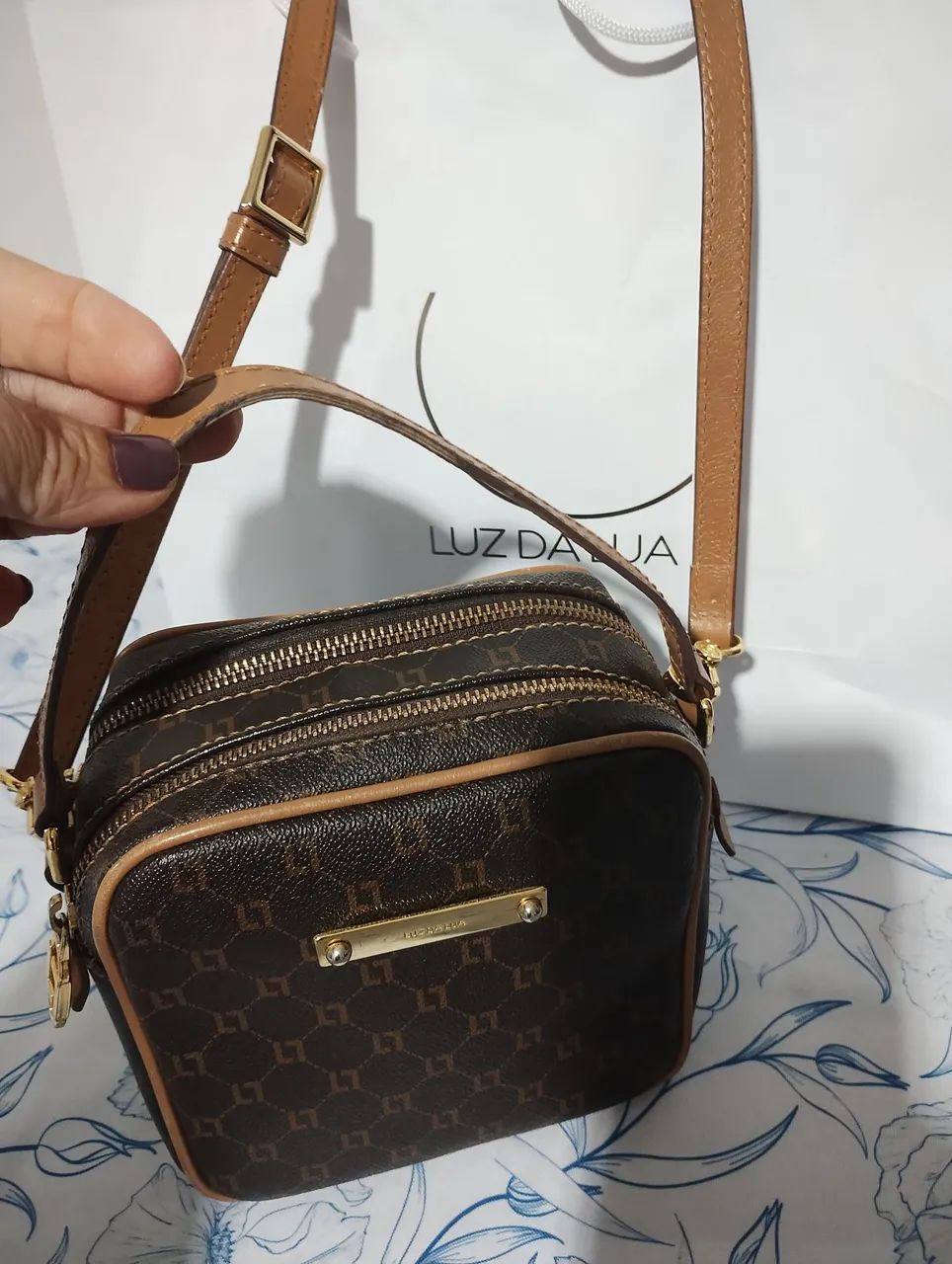 Bolsa de Ombro Luz da Lua Marrom - Foto 2