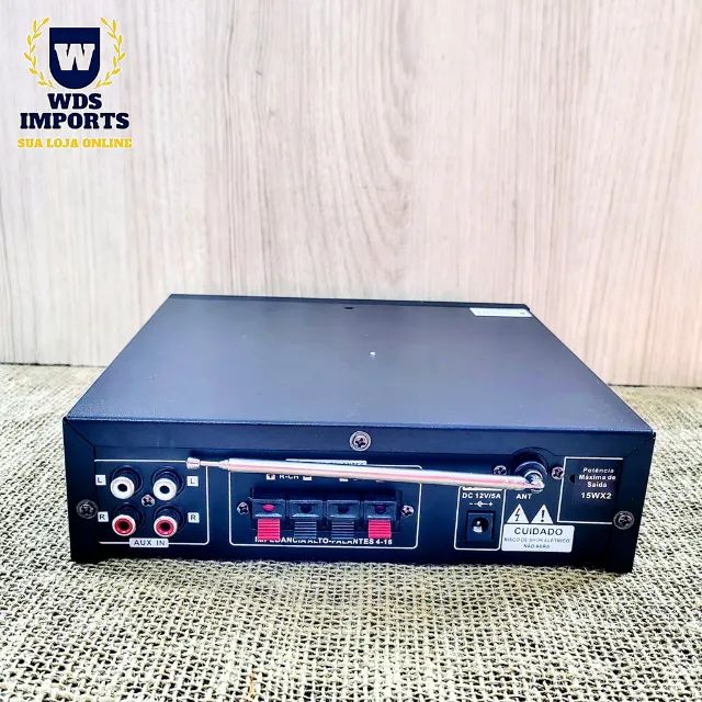 Amplificador Áudio Receiver Bluetooth Som Usb - Foto 2