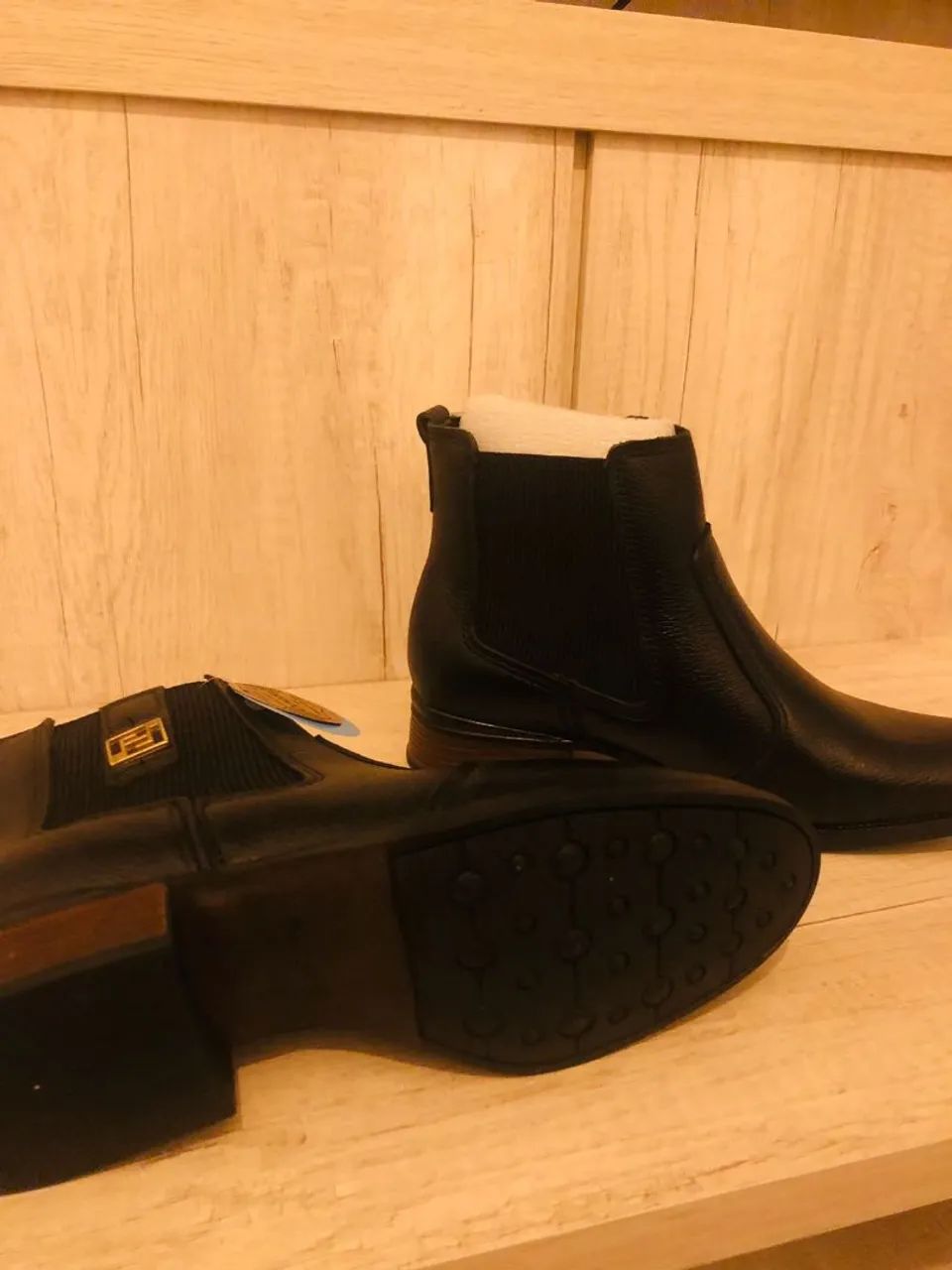 Botas de couro preto Pegada - Foto 3
