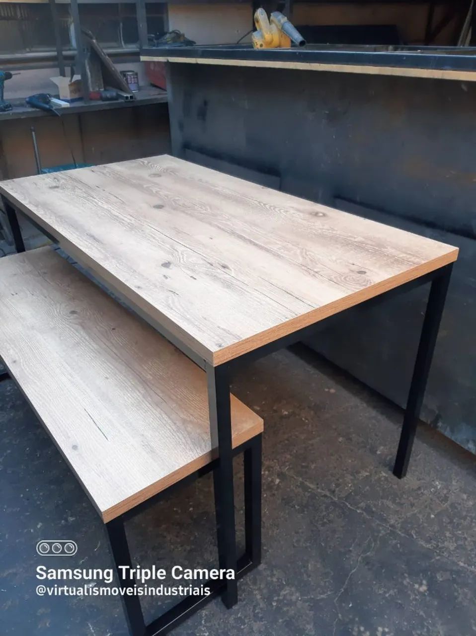 Mesa de Jantar com banco estilo industrial  - Foto 4