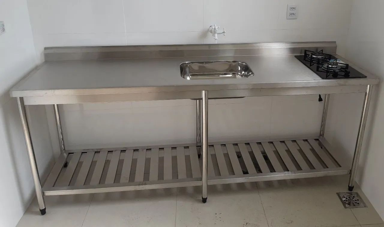 Pia Dupla Industrial em Aço Inox - Foto 3
