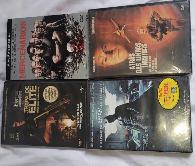 KIT FILMES DE AÇÃO !  TROPA DE ELITE + OS MERCENARIOS + ATRAS DAS LINHAS INIMIGAS + BATMAN - Foto 2