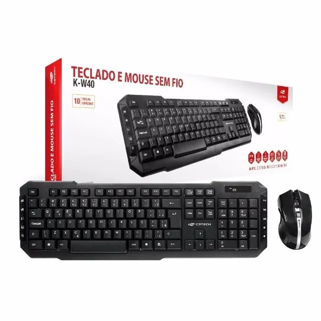 Kit Teclado e mouse sem fio C3Tech K-W40 NOVO