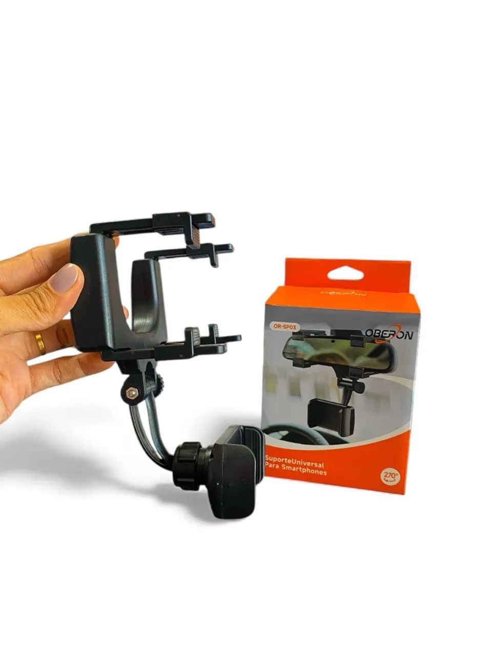SUPORTE DE CELULAR AUTOMOTIVO PARA RETROVISOR OR-SP03 - Foto 3