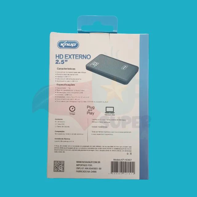 HD Externo 1TB Knup USB 3.0 Lacrado Preto - Foto 3
