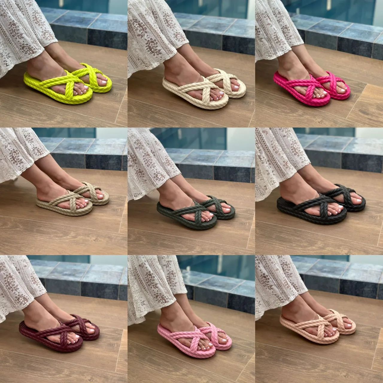 Sandálias Femininas Estilo Corda - Várias Cores