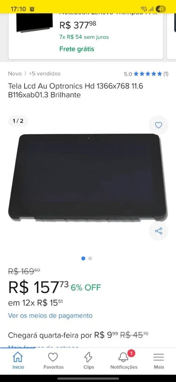 Tela 11.6 HD notebook e chromebook (Nova)