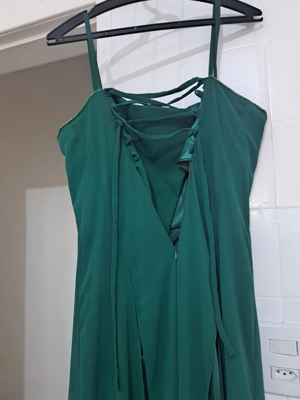 Vestido longo de Festa Verde com Brilho Bordado - Foto 3