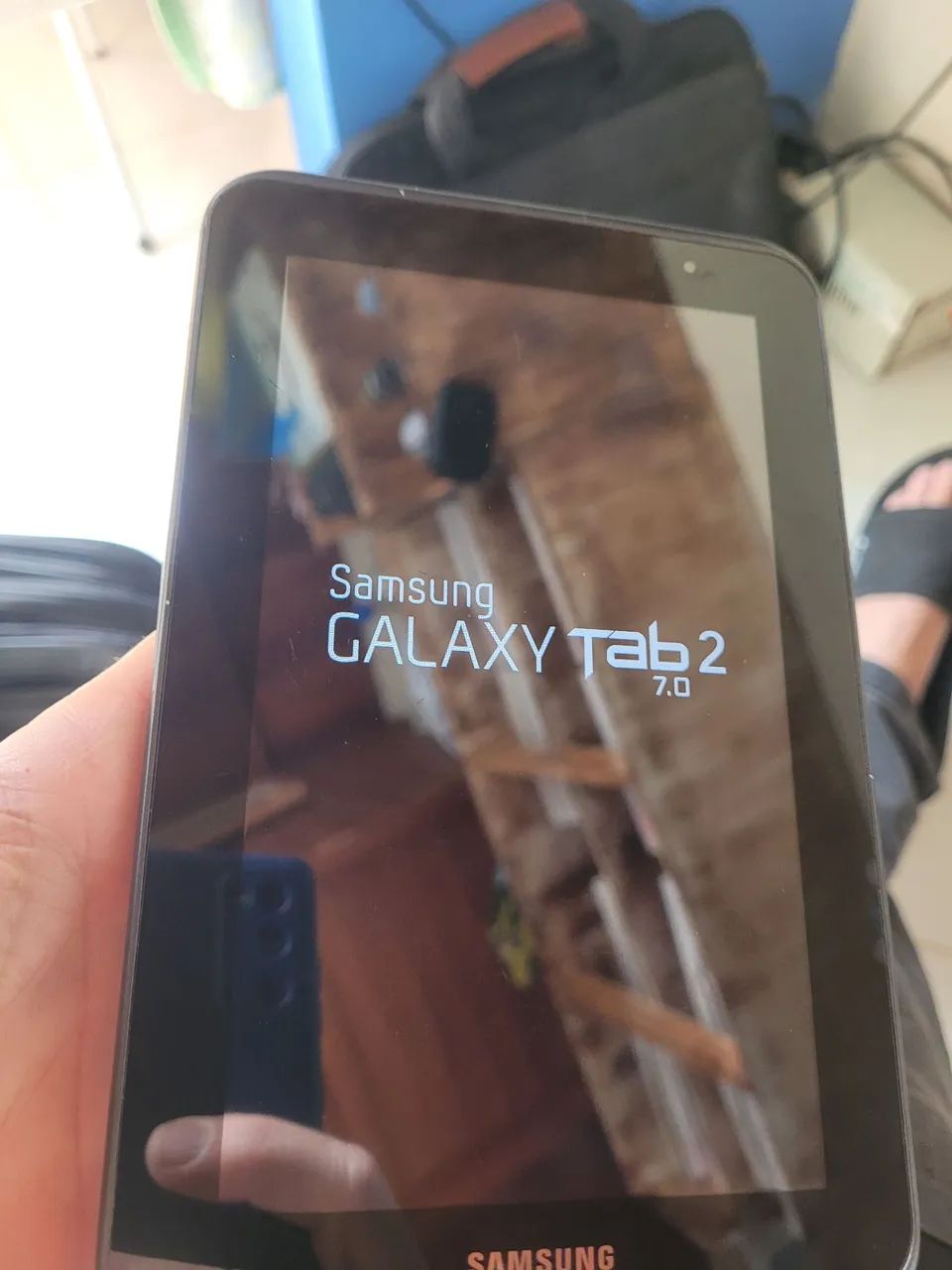 Tablet tab 2 samsung com capa ideal criancas offline pois nao atualiza mais