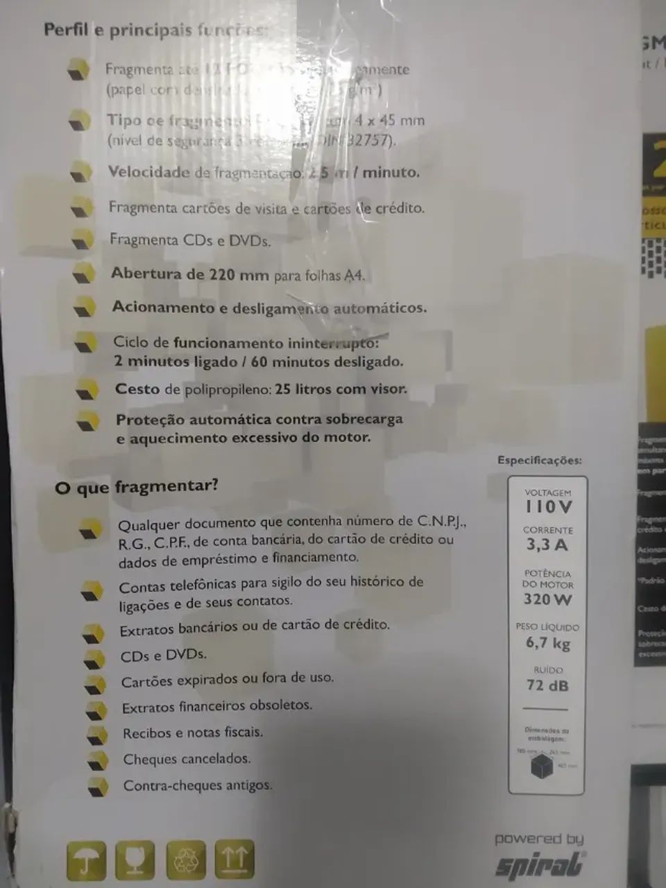 Fragmentadora De Papel Rápida 12 Fls C.1200 App-tech 127v ou 220V - Foto 3