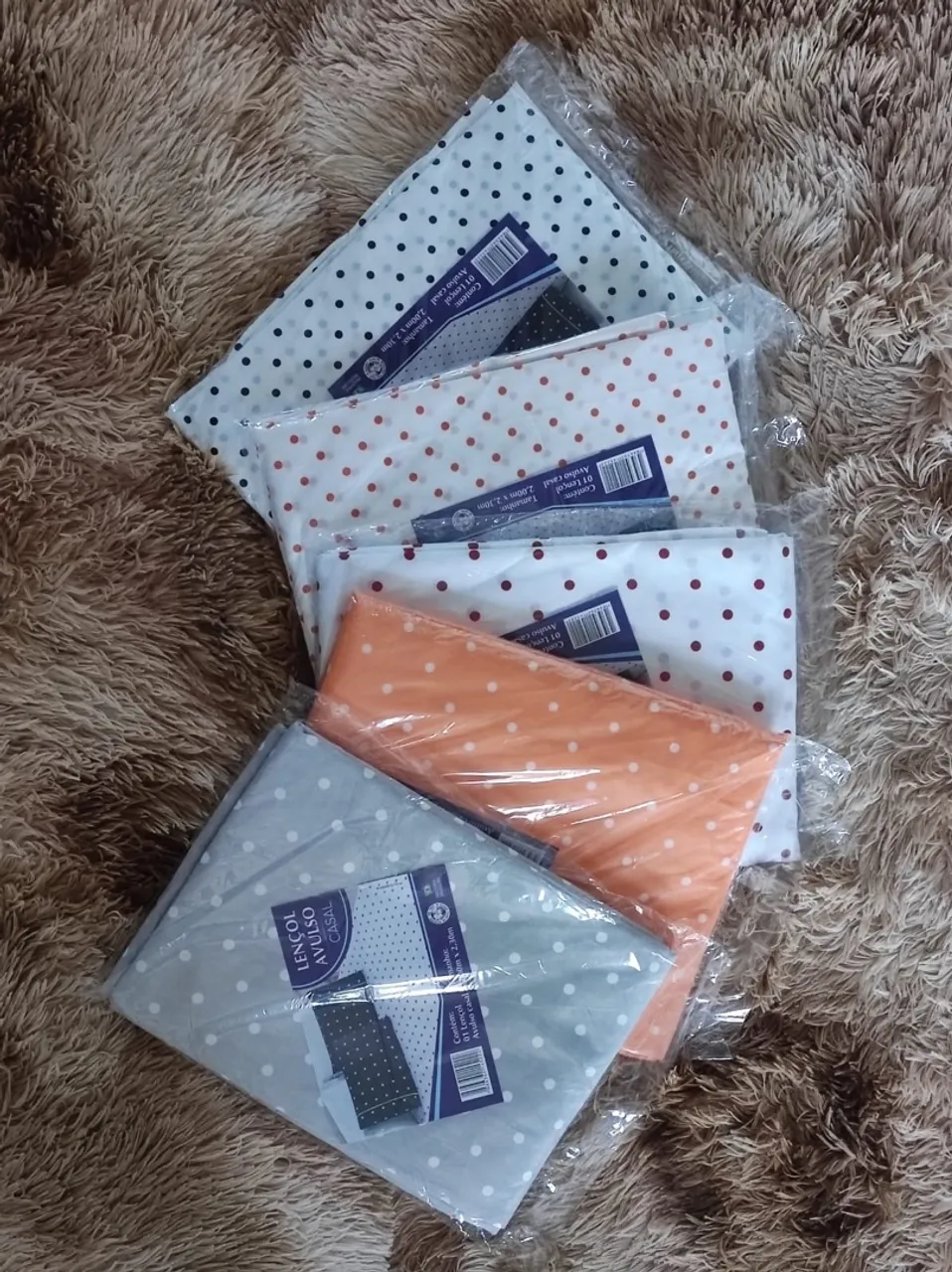 Lençóis de Casal Avulso com Estampas de Bolinhas