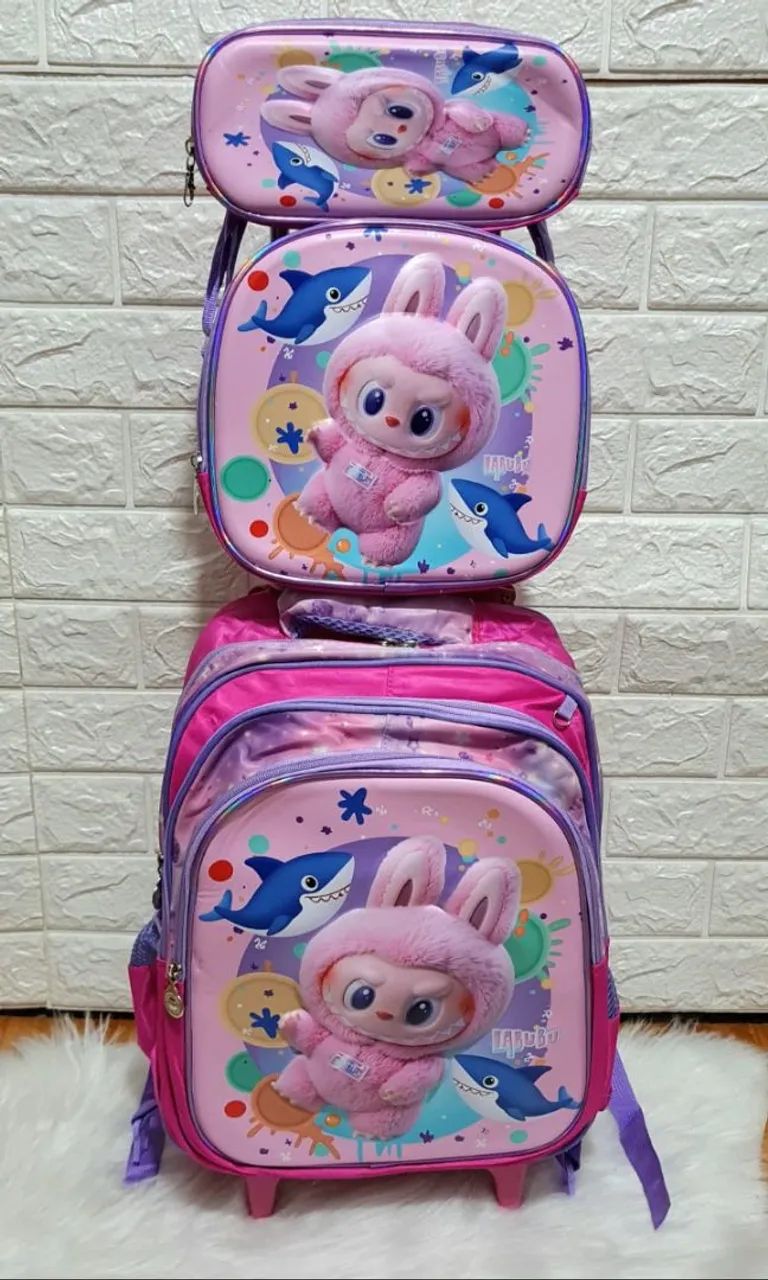 Mochila infantil 3D com carrinho  - Foto 2