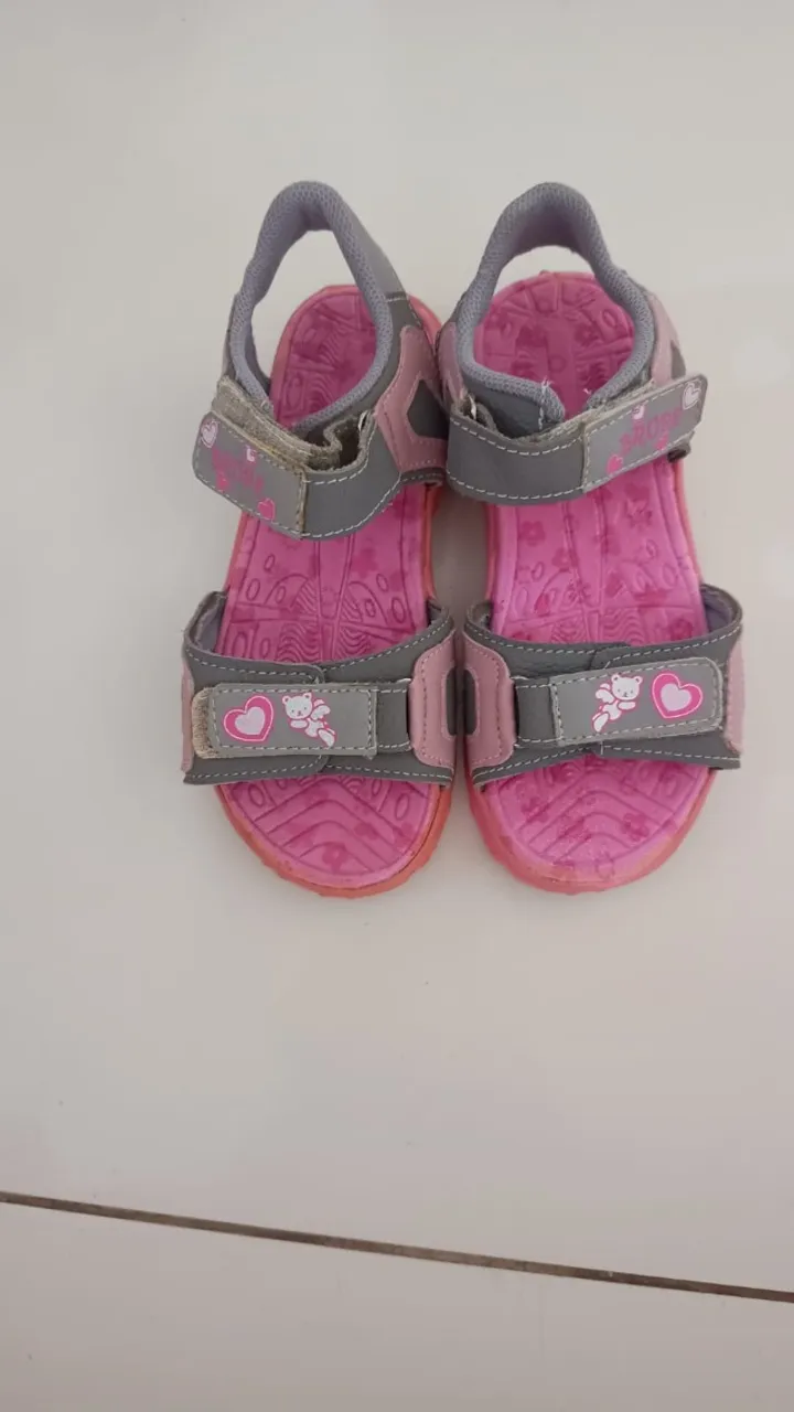 sandália menina número 27 ursinho velcro 