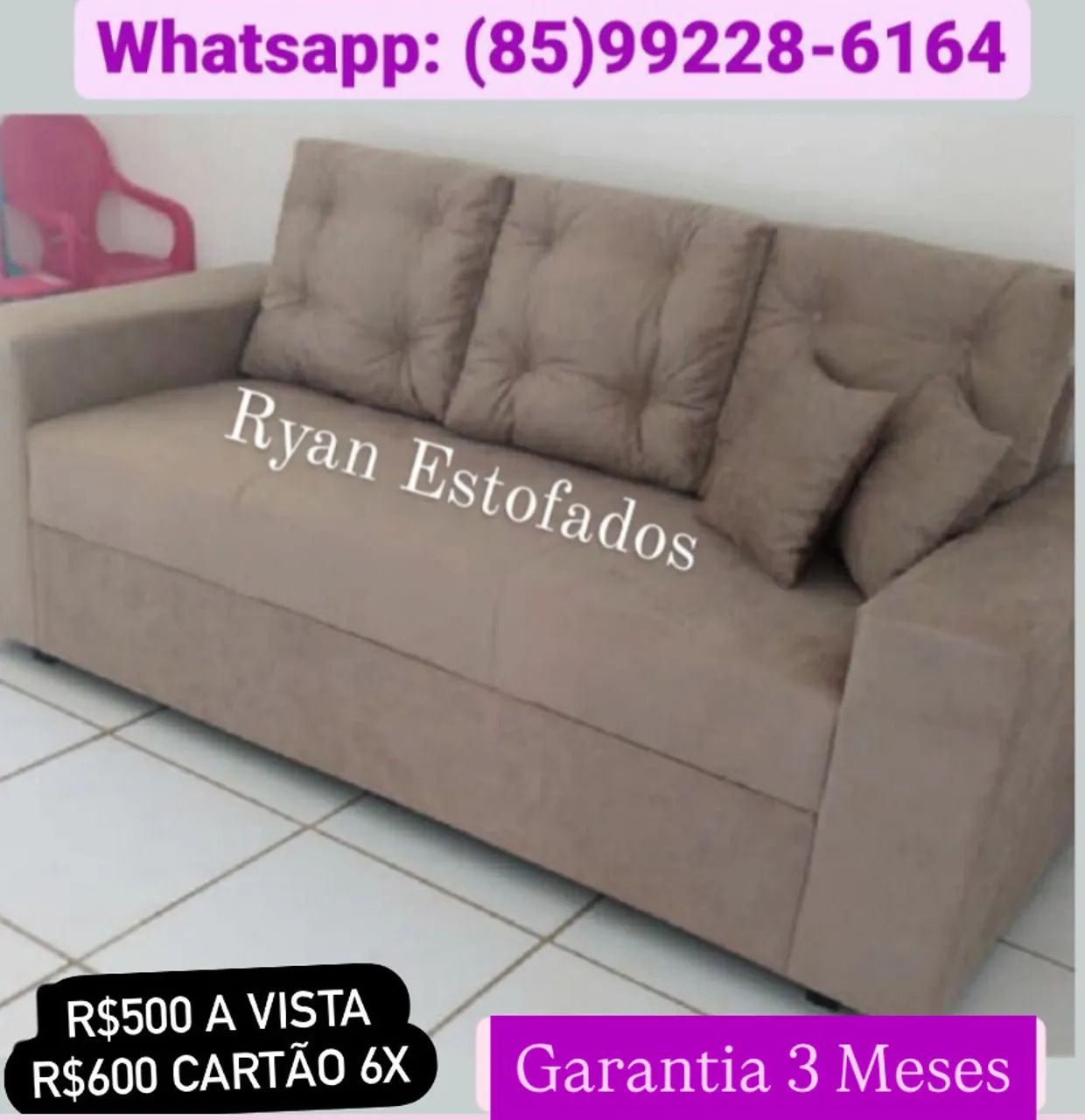 Super Promoção Sofá 3 Lugares de Fábrica  - Foto 2