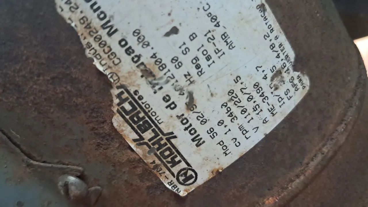 Motor EBERLE  de 1/2 cv  monofazico de baixa  400reais  - Foto 4