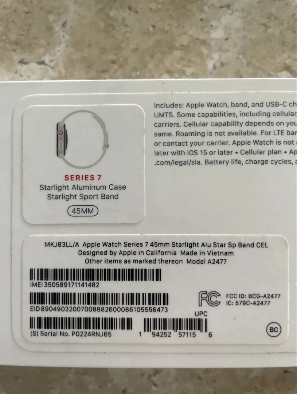 Apple Watch Series 7 45mm Alumínio Gps+cellular Sports Band Branco Starlight  - Foto 3