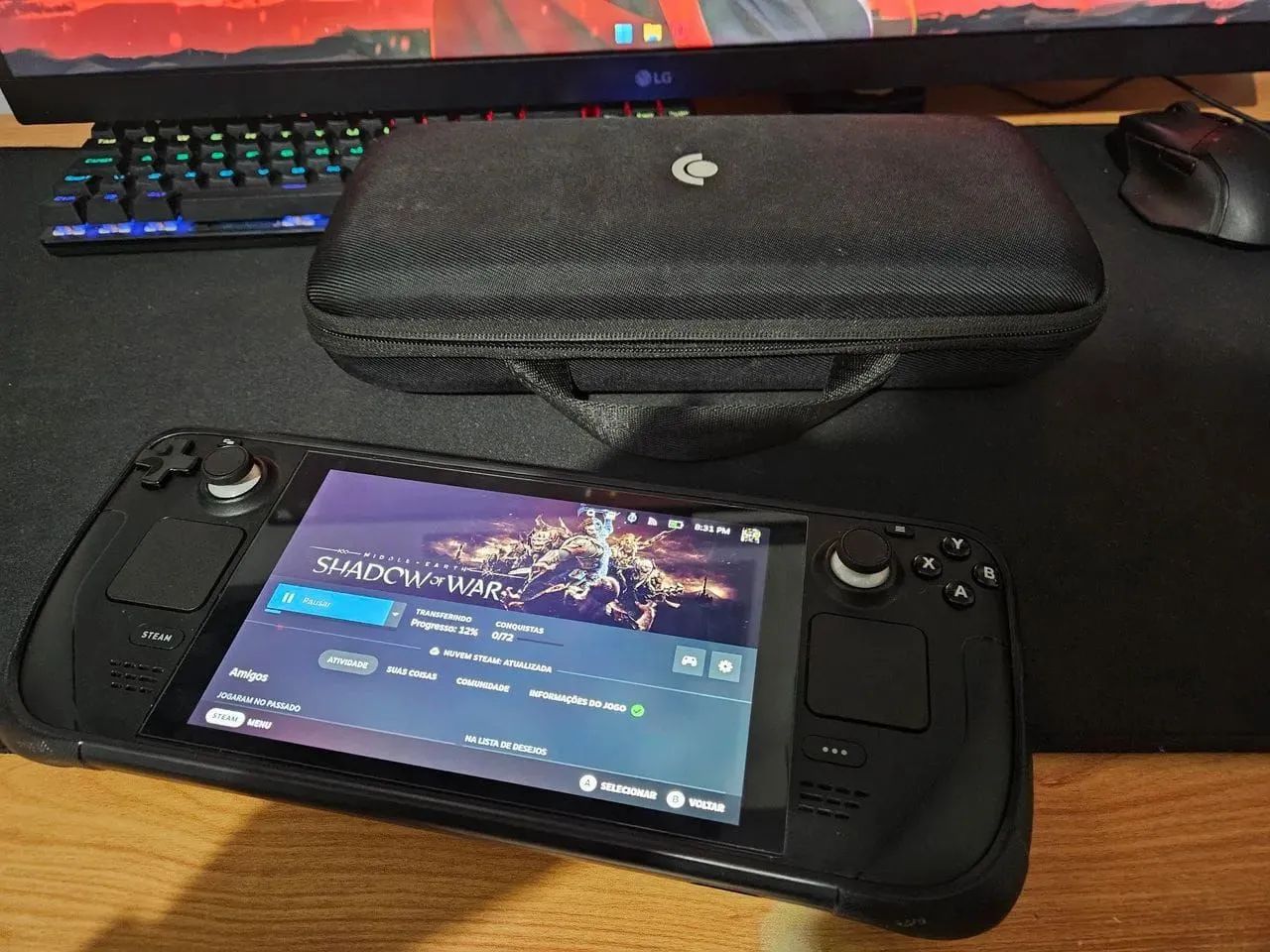 Steam Deck LCD 1TB ? Analógicos Hall Effect ? Ótimo estado ? Case