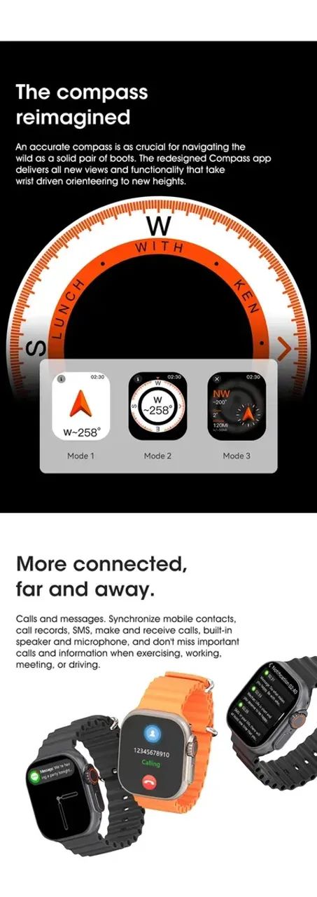 Smartwatch Microwear Ultra 4 Plus tela Super AMOLED de 2,1 polegadas - Foto 5