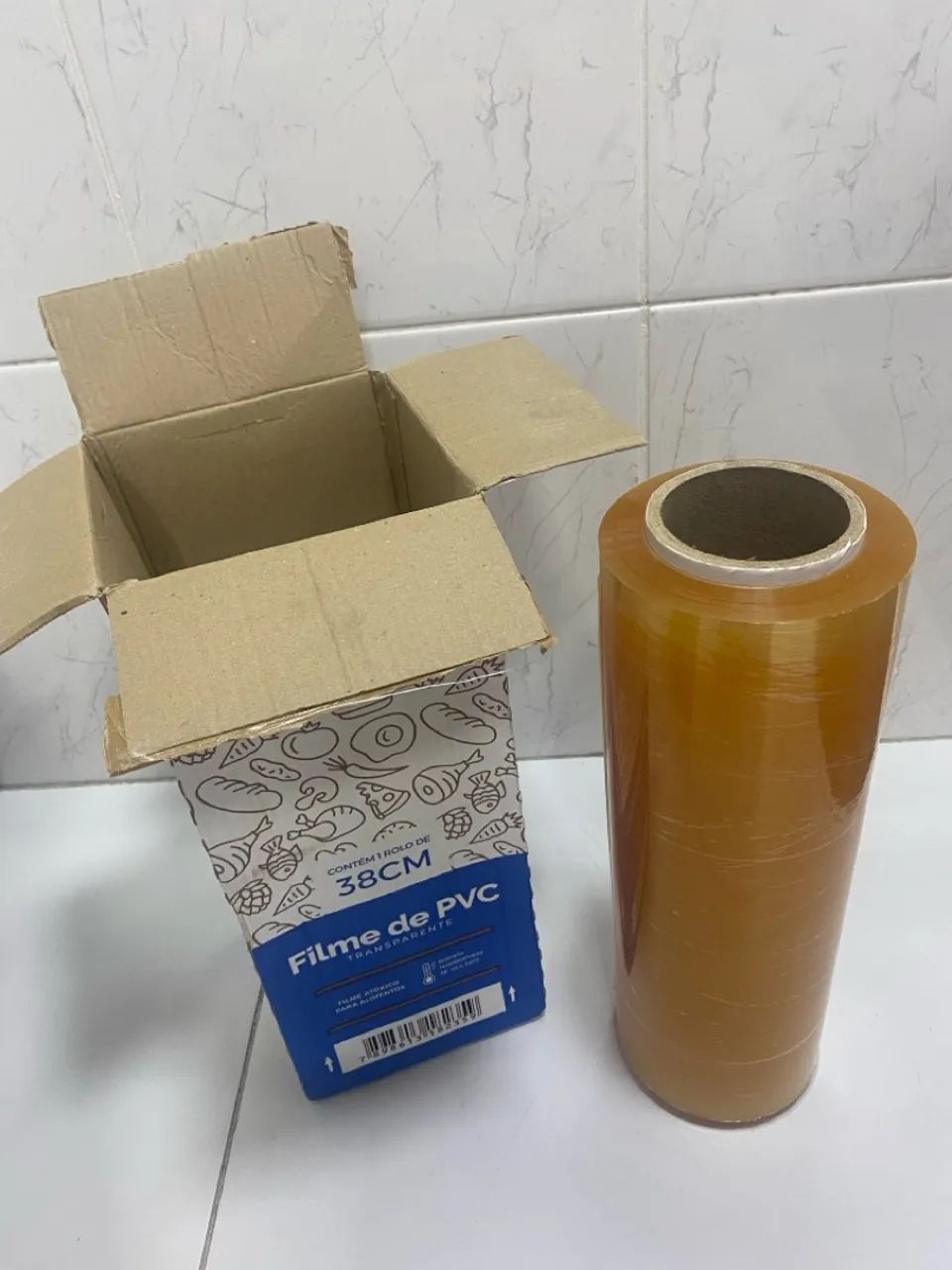 Filme PVC Premium para Embalar Alimentos 38cm - 1 Rolo