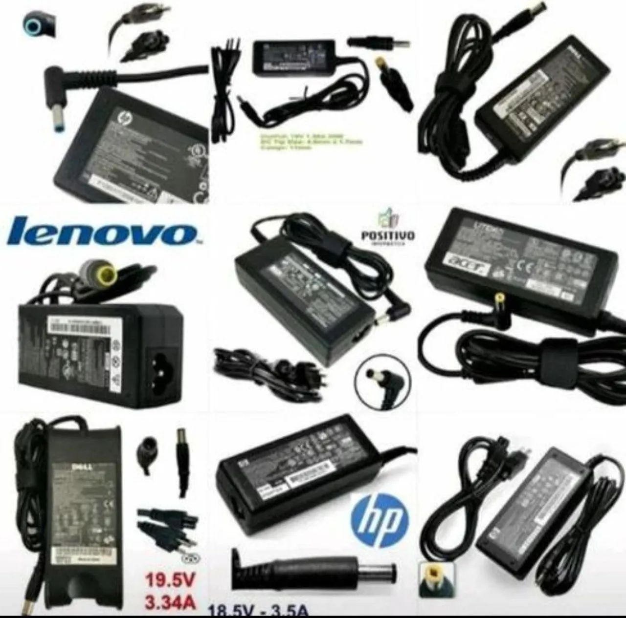 Carregadores para Notebooks Diversas Marcas novos com garantia 