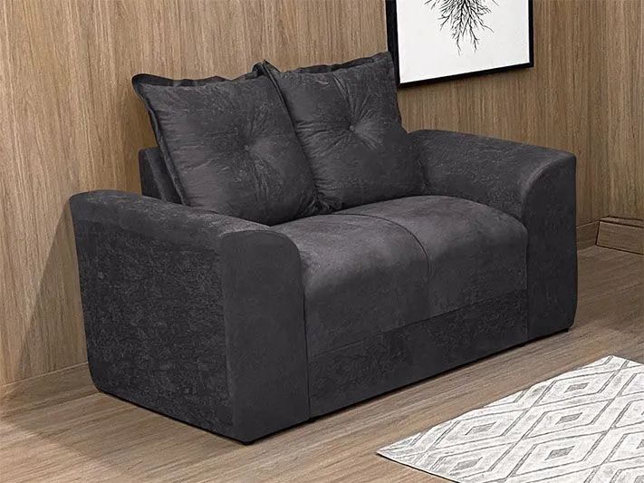 Conjunto Sofá 2 e 3 Lugares Suede Marrom - Foto 2