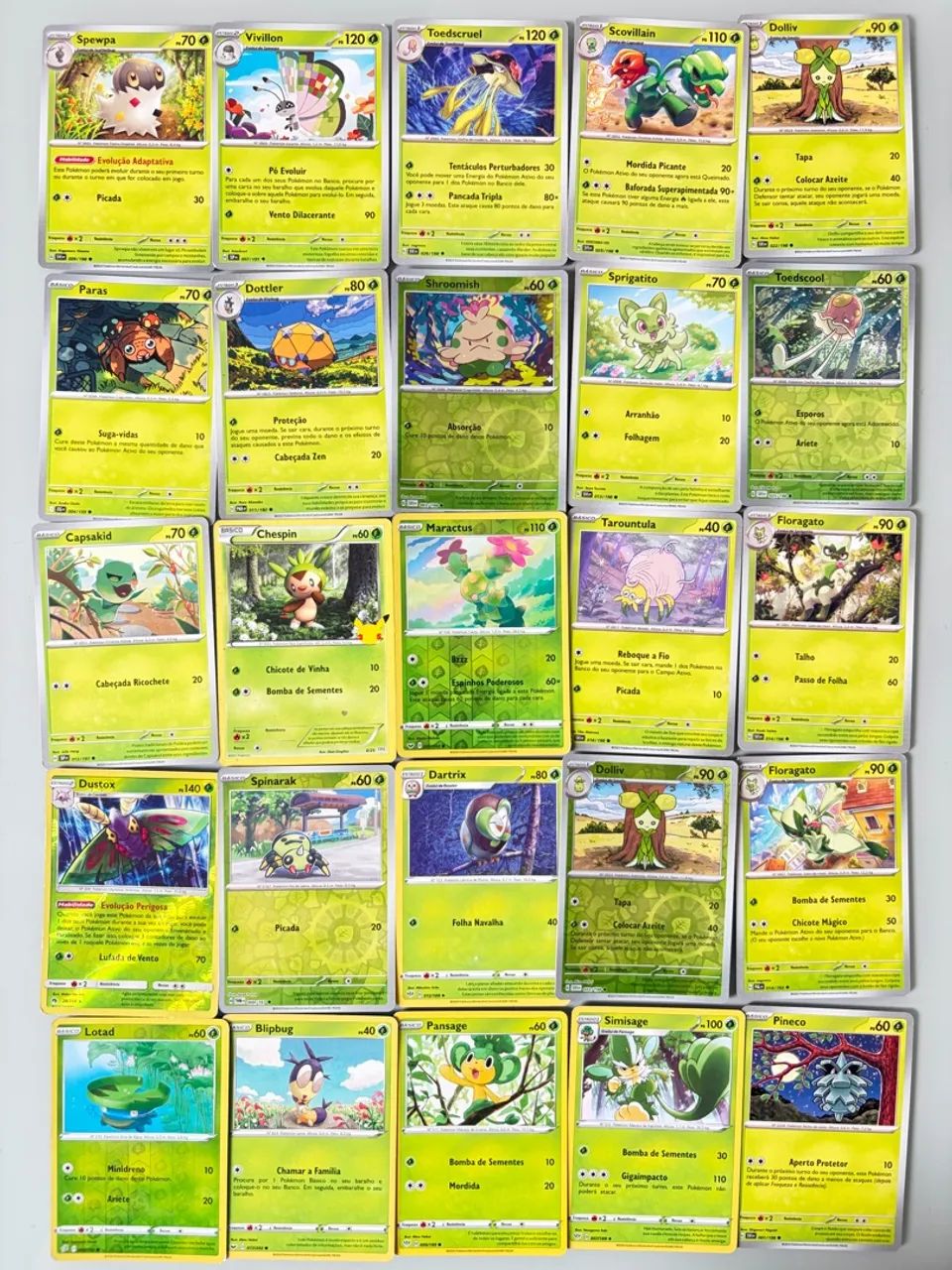 Cartas Pokémon - Comum *TIPO PLANTA*