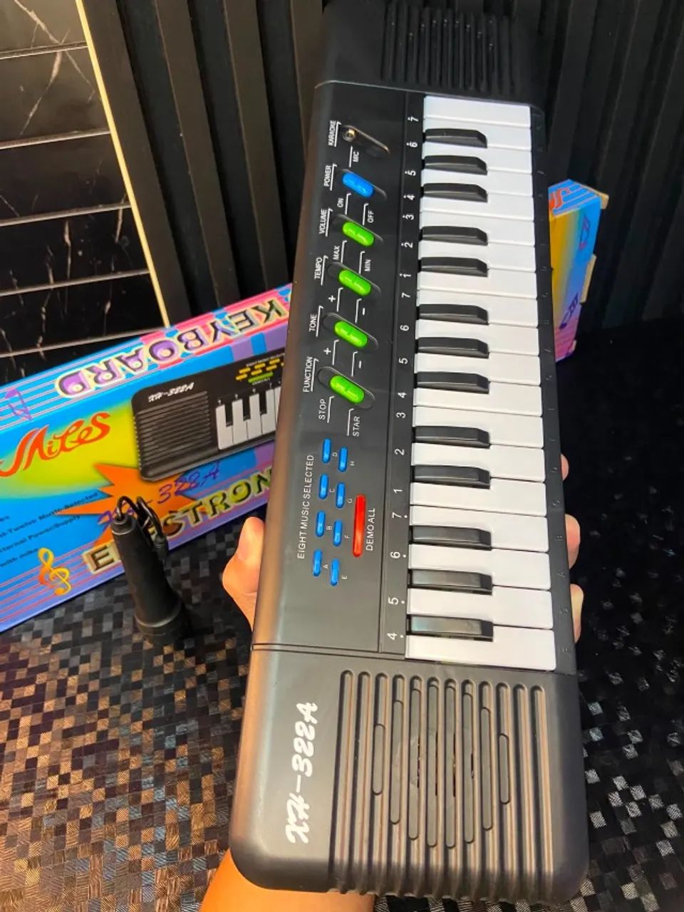 Teclado Infantil Musical 32 Teclas Keys Com Microfone - Foto 3