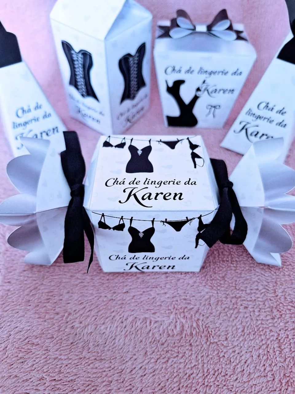 Chá de lingerie - Caixinhas personalizadas lembrancinha  - Foto 4