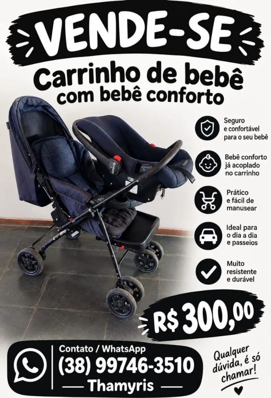 CARRINHO DE BEBE +  BEBE CONFORTO 