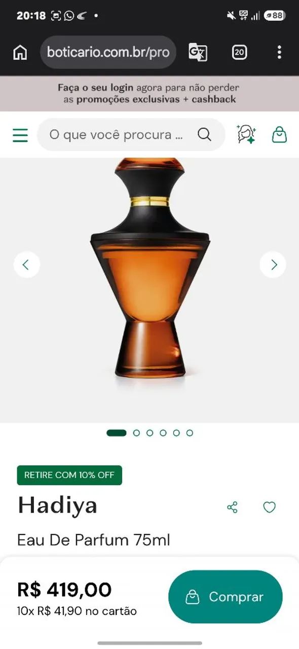 Perfume Boticário Hadiya