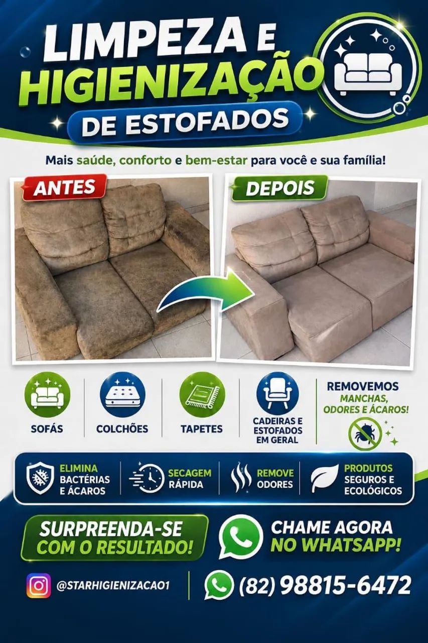 LIMPEZA E HIGIENIZAÇÃO DE ESTOFADOS 
