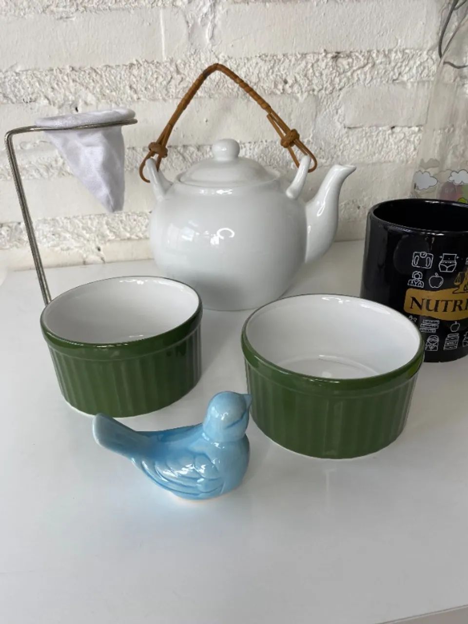 Rf449 Kit Cozinha Decorativo e Funcional com Cerâmica e Acessórios Bule oador café Caneca  - Foto 3